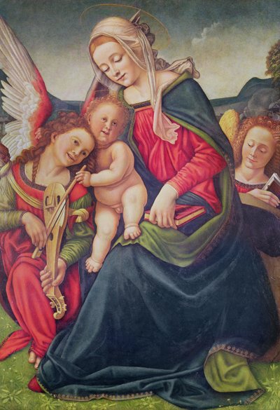 Jungfrau und Kind und Engelmusiker von Piero di Cosimo